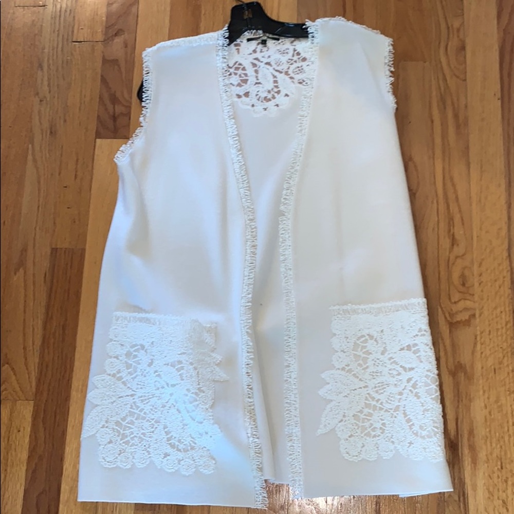 White lace vest